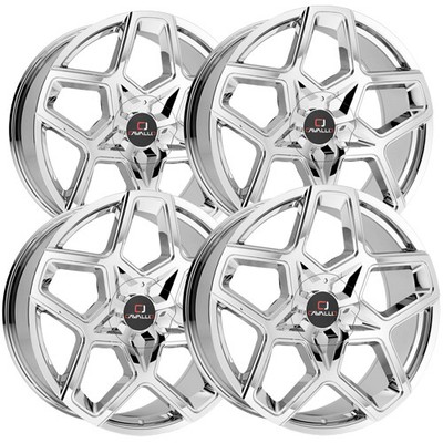 (4) Cavallo CLV-25 22x8.5 5x112/5x4.5'' +38mm Nano Chrome Wheels Rims 22'' Inch