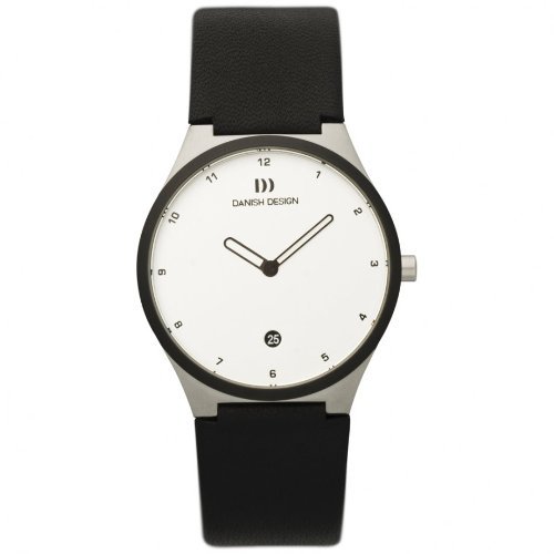 Pre-owned Danish Design Iv12q884 White Dial Steel Leather Quartz Classic Women's Watch