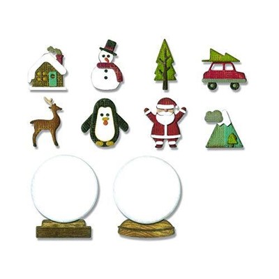Sizzix Thinlits Dies Globes by Tim Holtz, 11-Pack, Tiny Snowglobes 11 Count