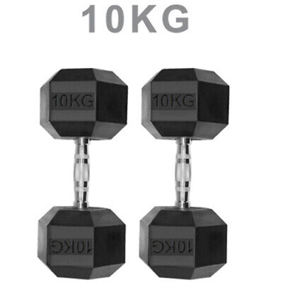 Hex Dumbbells Weights Rubber Encased Sets, Hexagonal Dumbbell Gym Pairs
