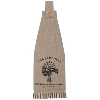 WINDMILL Kitchen Towel Sawyer Mill Button Loop Cotton Towel Rustic Farmhouse