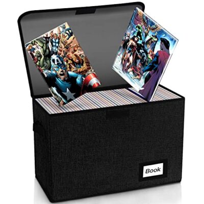 Book Storage Box Collapsible Comic Short Heavy Duty Comic Books Bin Container