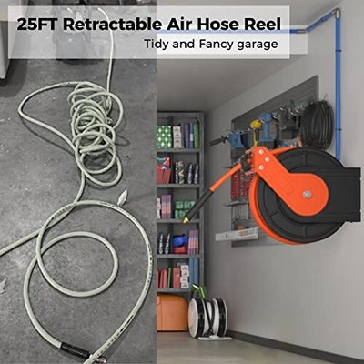 Giraffe Tools TA10B Air Hose Reel 25 ft Retractable Wall Mount Air Compressor