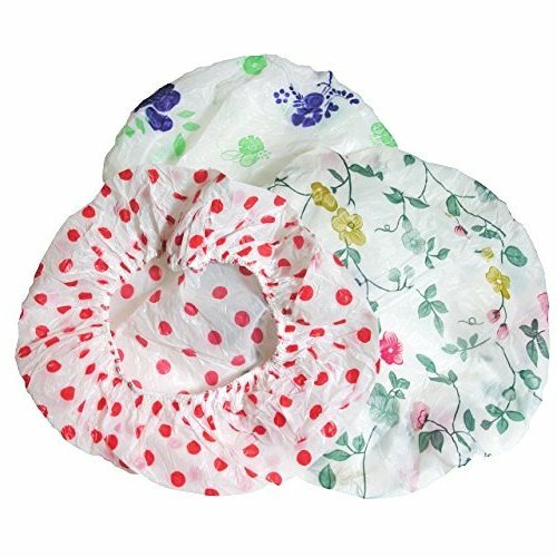 Duschhauben 3er Set Duschmütze Shower Cap Haarschutz wiederverwendbar bunt sorti