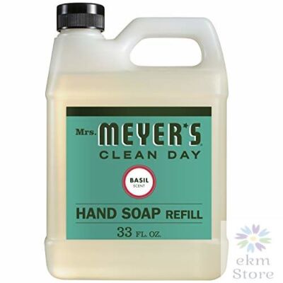 Hand Soap Refill Made Essential Oils, Biodegradable Formula Basil 33 fl. oz Wipe