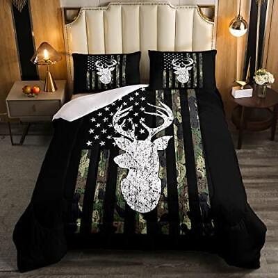 Queen Antlers Hunting Camo Bedding Sets For Teen Boys