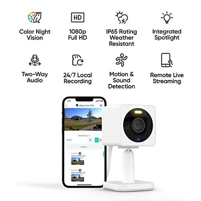  Camara De Seguridad Cam Og 1080P Hd Wi-fi - Interior/exterior, Color Vision ...