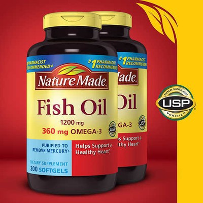 Nature Made Fish Oil 1200 mg., 400 Softgels *** FREE SHIPPING ***