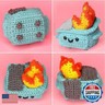 IFSLQNX Crochet Dumpster Fire - Emotional Support Dumpster, Handmade Positive Crochet Dumpster Fire, Christmas Dumpster Fire Knitting Toy, Emotion Dolls Heartfelt Thank You Gift (Purple)