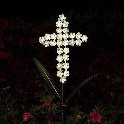 40 Inch Solar Powered Cross Lights Stake