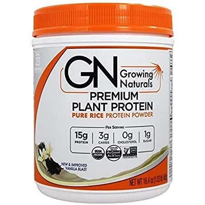 Growing Naturals Rice Protein Isolate Powder, Vanilla Blast,