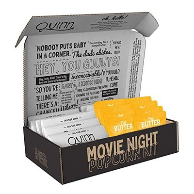 Movie Night Organic Microwave Popcorn Kit, Real Butter & Sea Salt (8) Gift Pa...