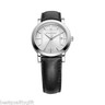 Pre-owned Burberry Engraved Silver Dial Black Leather Band Watch Bu1382 In Light Gray