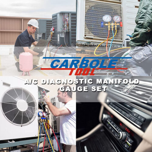 Refrigeration 3-Way Air Conditioning A/C Diagnostic Manifold Gauge Recharge Kit