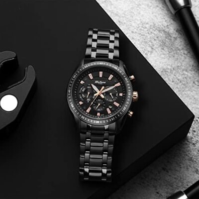 Pre-owned Titan Analog Black Dial Men's Watch-90077km04