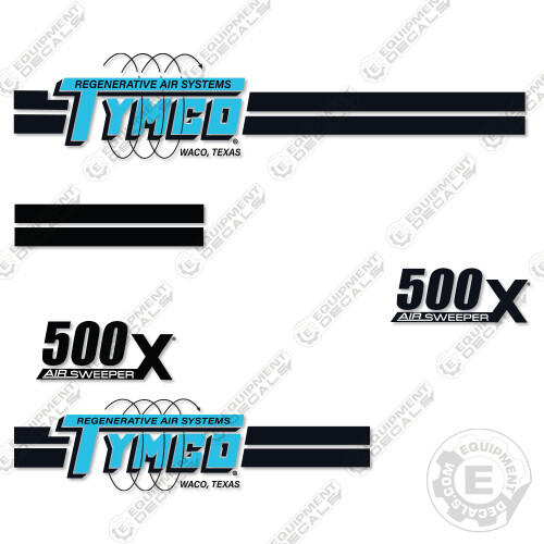 Fits Tymco 500X Decal Kit Sweeper - 7 YEAR OUTDOOR 3M VINYL!