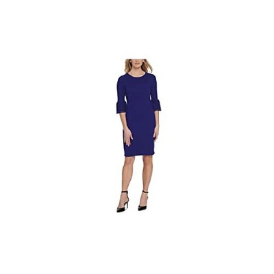 DKNY Женское вязаное платье-свитер длиной до колена синее XL