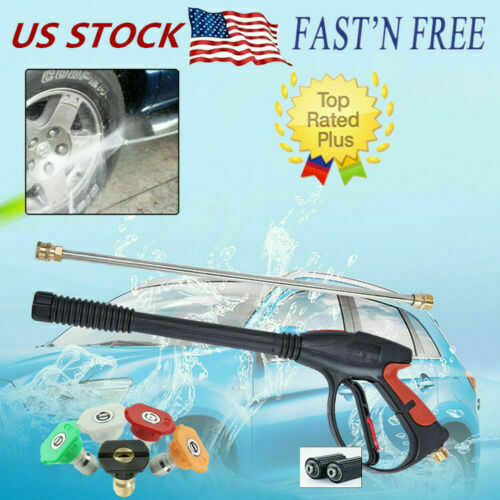 4000PSI High Pressure Car Power Washer Spray Gun Wand Lance Nozzle Tips Hose Kit