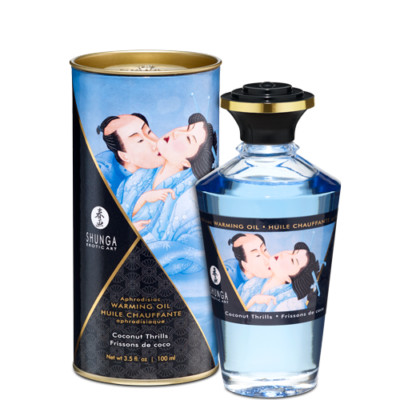 Shunga Erotic Art Aphrodisiac Warming Massage Oil Coconut Thrills 3.5 fl oz, New