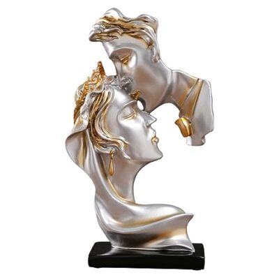JXCBXJ Scultura bianca,Coppia statua creativa bacio scultura,Statua Bacio (m3z)