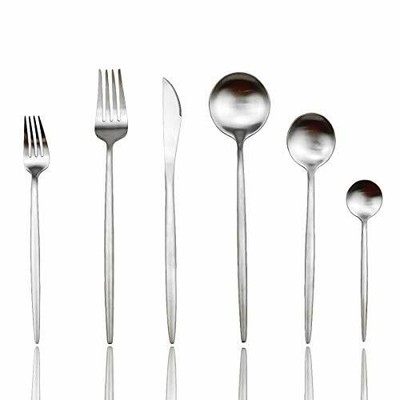 Silverware Sets 24pieces Elegant Cute 18/10 Stainless Steel Silv