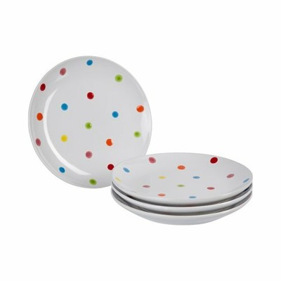 TRI Kuchenteller 4 Stück Dessertteller Brotteller bunt Frühstücksteller Teller w