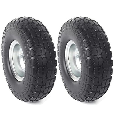 (2-Pack)  10-Inch Solid Rubber Tire Wheels - Replacement 4.1