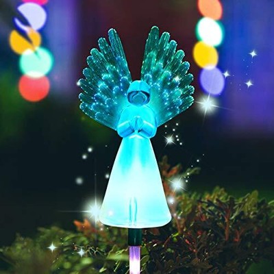 Solar Angel Light Grave Decorations for Cemetery Solar 7 Colors Solar Angel