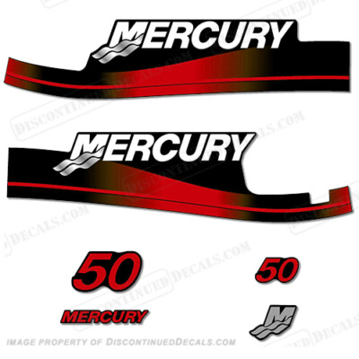 Fits Mercury 50hp Electric Start Decal Kit 1999-2006 (Red)