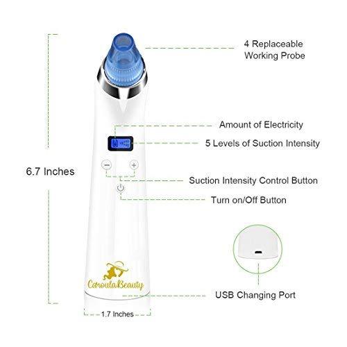 Blackhead Remover Vacuum - Pore/Acne Cleaner - Comedo Suction - LED Display USB