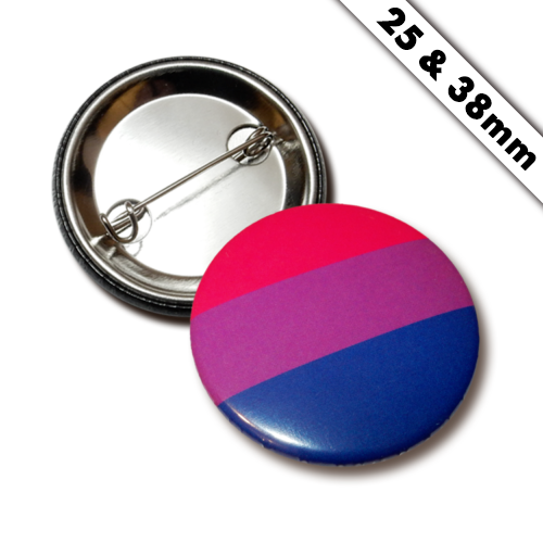 Bi Pride Button 38mm oder 25mm, Flagge Queer LGBTQ + Liebe