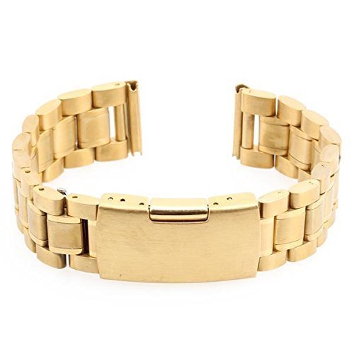 Cinturino In Acciaio Universale Ricambio Per Orologio Larghezza 24mm Oro lac