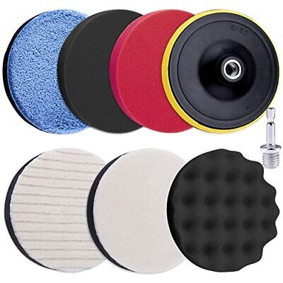 SIQUK 8 Pezzi Tampone di Lucidatura 125MM Tamponi per Lucidatura Auto Kit