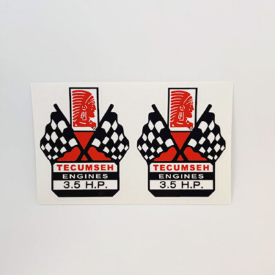 3.5 Hp TECUMSEH ENGINE DECALS x 2, Vinyl STICKERS for Mower, Go Kart, Etc.