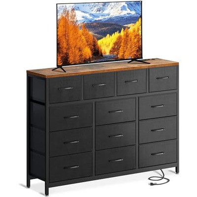 With 3 Outlets And 2 Usb Charging Ports, 57'' Wide Tv Stand 