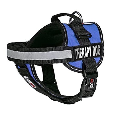 Vest Harness for Dogs and 2 Removable Therapy Dog Patches, Small/18 to 25'', Blue