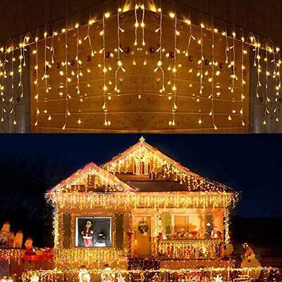 Christmas Led Icicle Curtain Fairy Lights Outdoor Indoor Hanging String Lights 3