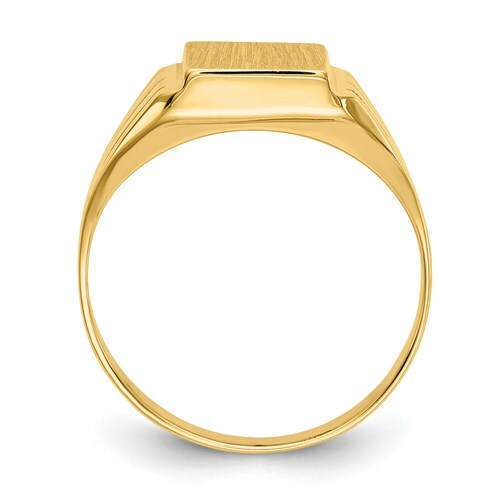 Pre-owned Superdealsforeverything Real 14kt Yellow Gold 9.0x8.0mm Open Back Signet Ring S:7