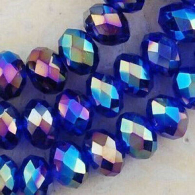 Wholesale crystal loose glass beads jewelry Blue AB 3*4mm 118 pcs
