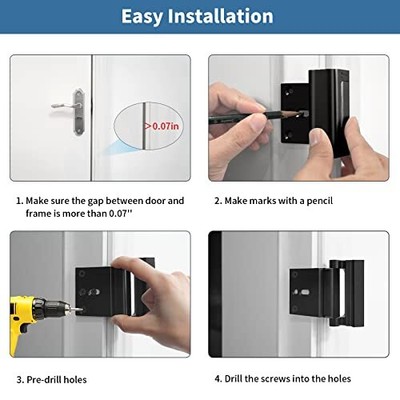 Home Security Door Lock Reinforcement Safety Latch Extra Front Doors Security
