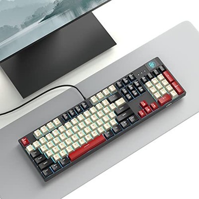 Mechanical Gaming Keyboard MK-Armor LED Rainbow Backlit and Wired USB 104 Key...