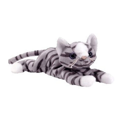 TY Beanie Baby - PRANCE the Gray Tabby Cat (8 inch) - MWMTs Stuffed Animal Toy