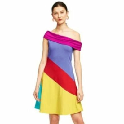 NEW! Stephen Burrows for Target Off the Shoulder Dress Twirl size S/M (C59)