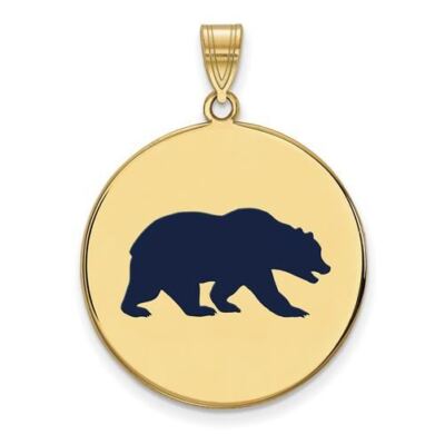 SS w/GP U of California Berkeley Bear XL Enamel Disc Pendant