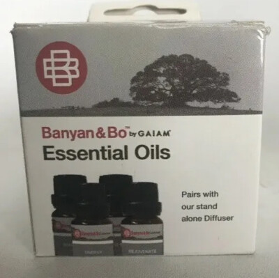 Banyan & Bo Gaiam Essential Oils- 4 10ml Bottles 100% Natural Essential Oils New