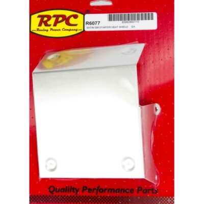 Racing Power R6077 Starter Heat Shield; Aluminum; Satin For Chevy V8