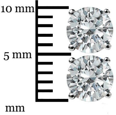 .90 Ct GRA MOISSANITE Round Cut Studs Earrings Solid 14K White Gold screwbk Gift