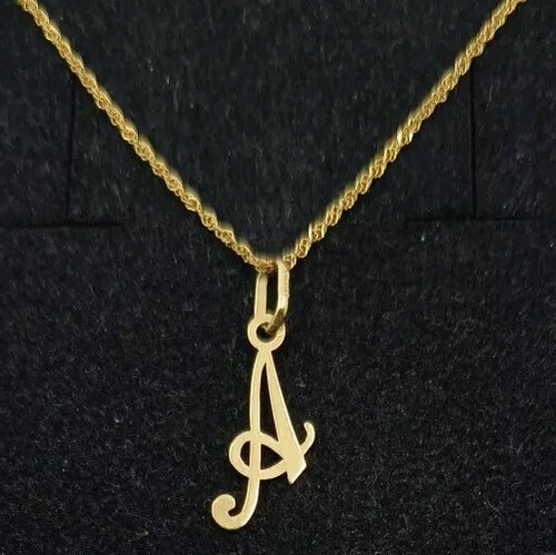 18金(750)PENDANT ( 読んでください) Pendant and Chain Gold 18k 750 ml. Initial 14x7 MM. Letter A