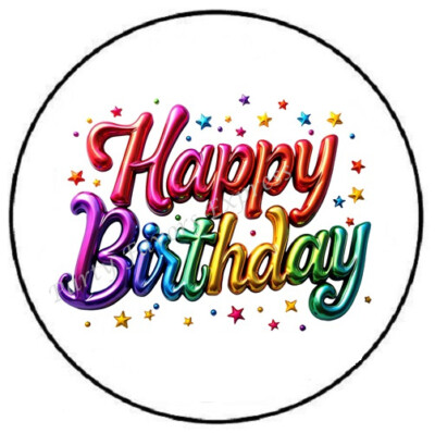 HAPPY BIRTHDAY ENVELOPE SEALS LABELS STICKERS PARTY FAVORS