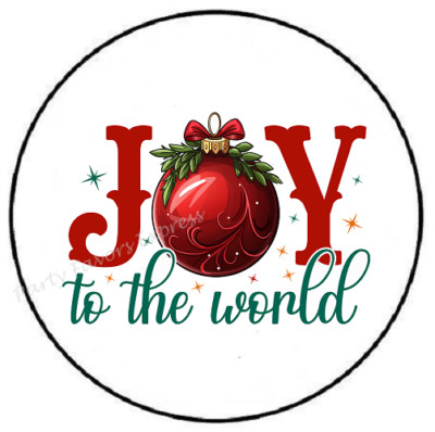 JOY TO THE WORLD CHRISTMAS ORNAMENT ENVELOPE SEALS LABELS STICKERS PARTY FAVORS
